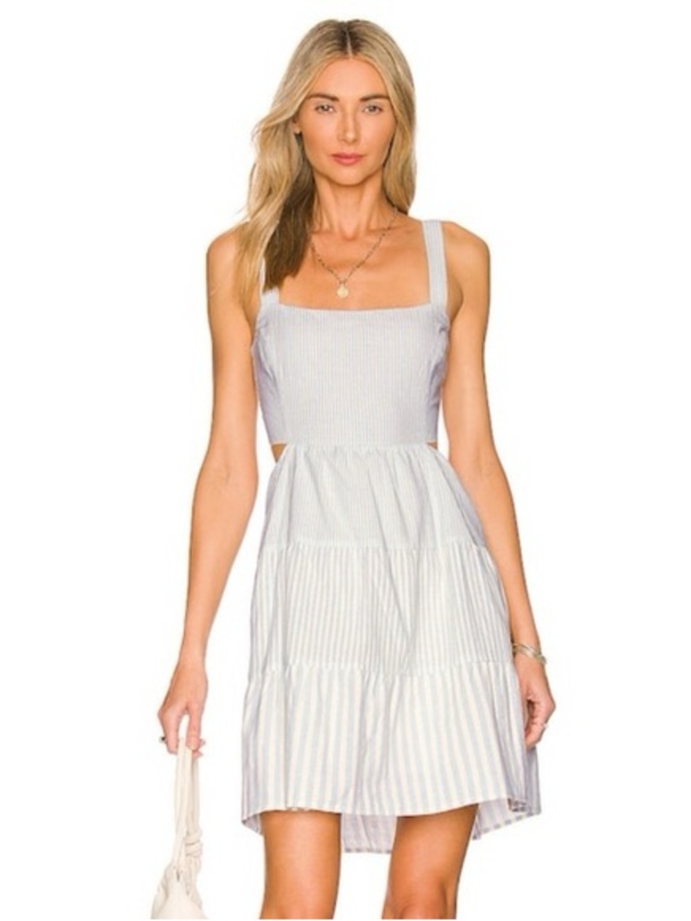 Heartloom Ruta Stripe Cutout Mini Dress Blue White Size Medium REVOLVE
